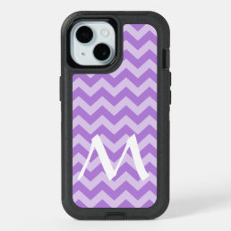 Lavender Moroccan Moods Chevrons with Monogram iPhone 15 Case