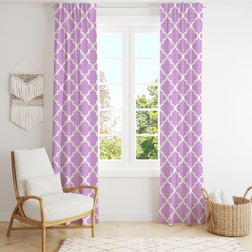 Lavender Moroccan Quatrefoil Trellis Blackout Curtains