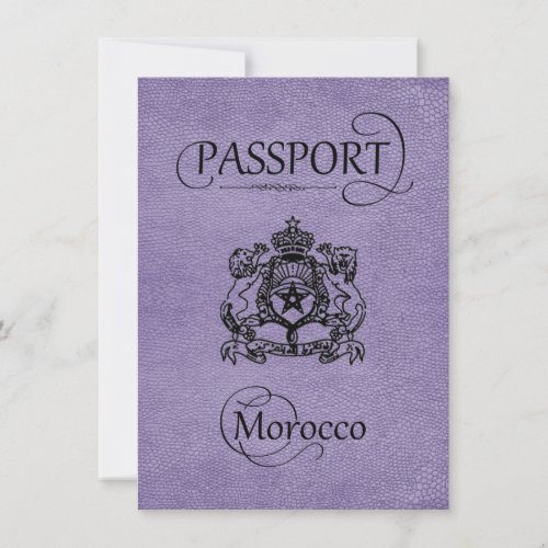 Lavender Morocco Passport Save the Date Card