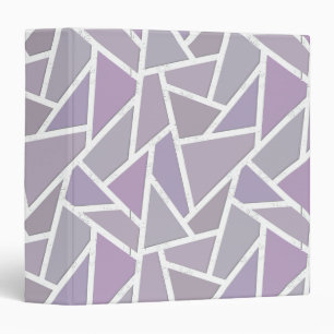Lavender mosaic pattern 3 ring binder