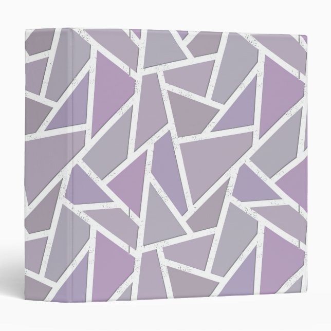 Lavender mosaic pattern 3 ring binder (Front/Spine)