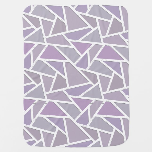 Lavender mosaic pattern baby blanket (Front)