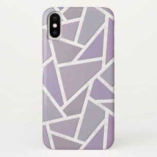 Lavender mosaic pattern iPhone x case
