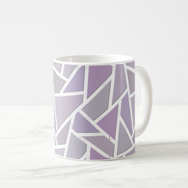 Lavender mosaic pattern coffee mug (Front Right)