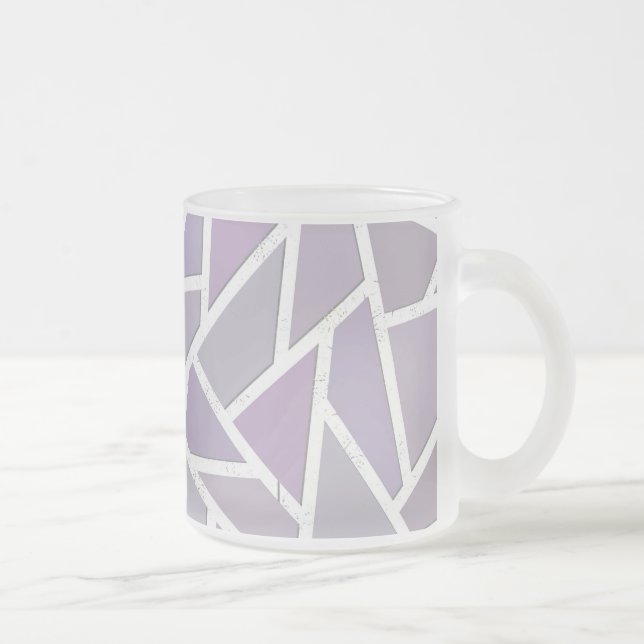 Lavender mosaic pattern frosted glass coffee mug (Right)