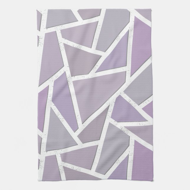 Lavender mosaic pattern kitchen towel (Vertical)