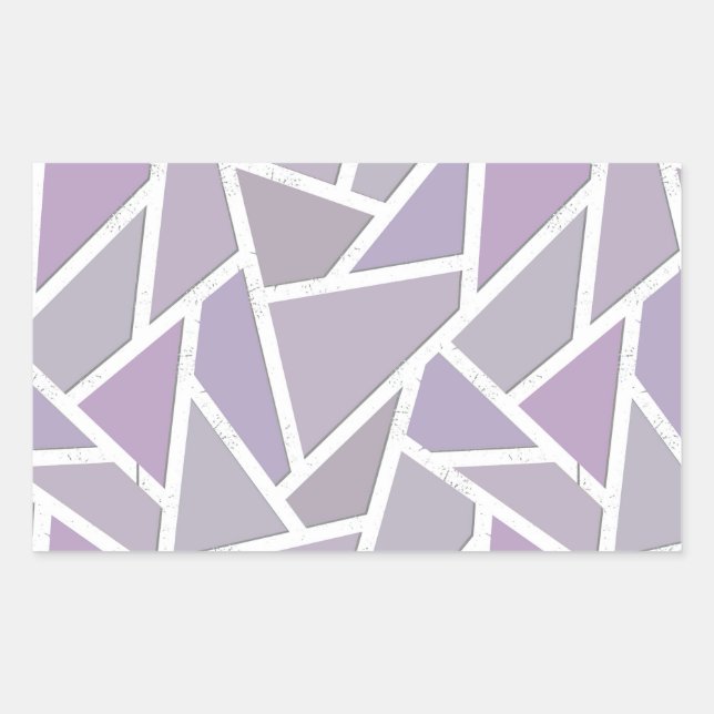 Lavender mosaic pattern rectangular sticker (Front)
