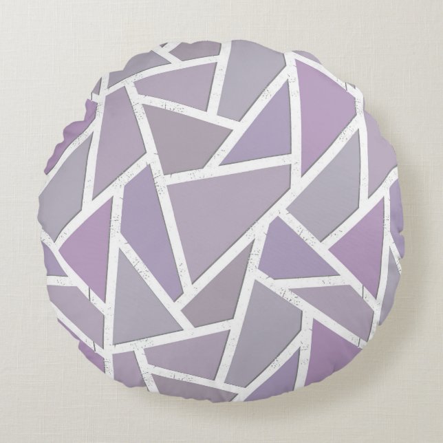 Lavender mosaic pattern round pillow (Front)