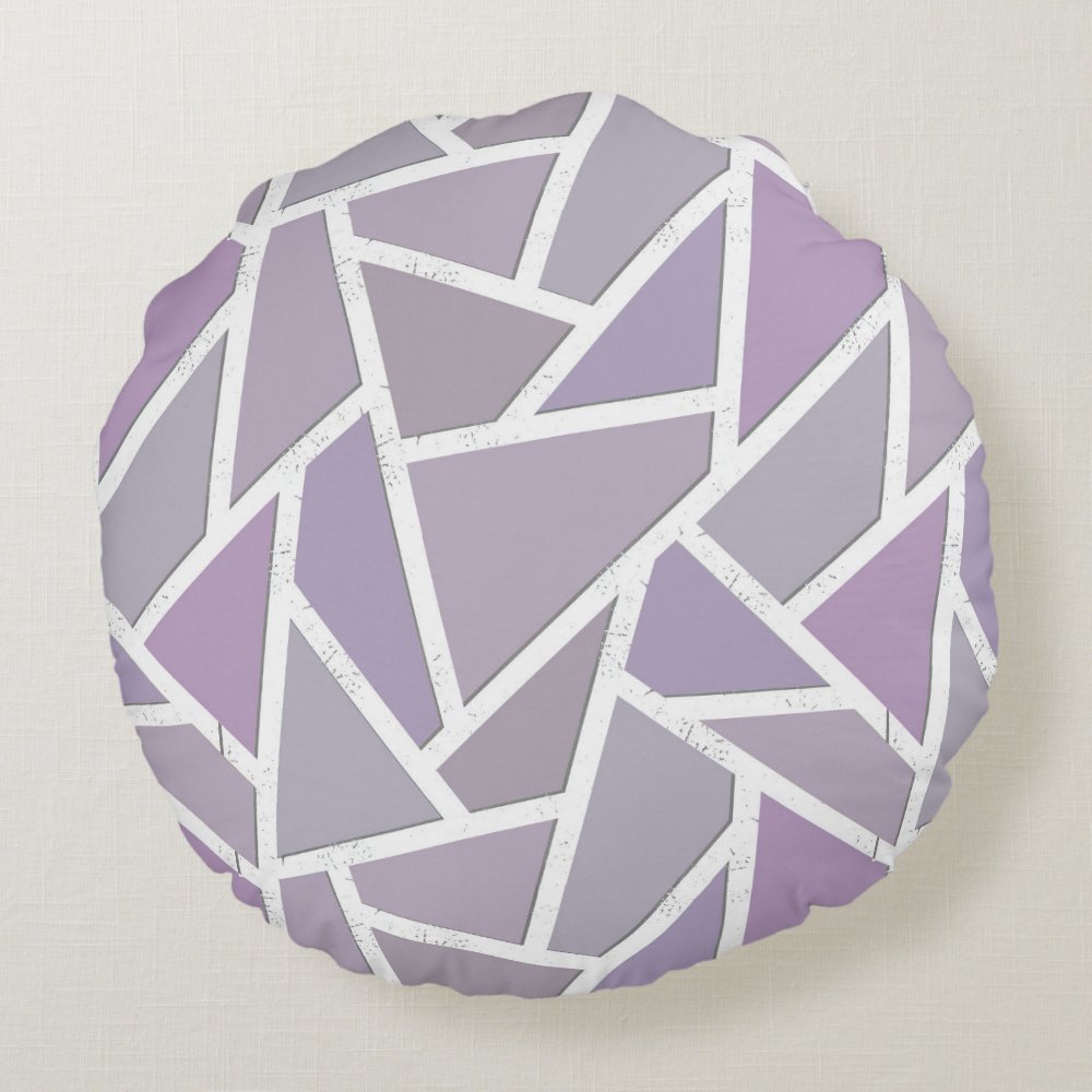 Disover Lavender mosaic pattern round pillow
