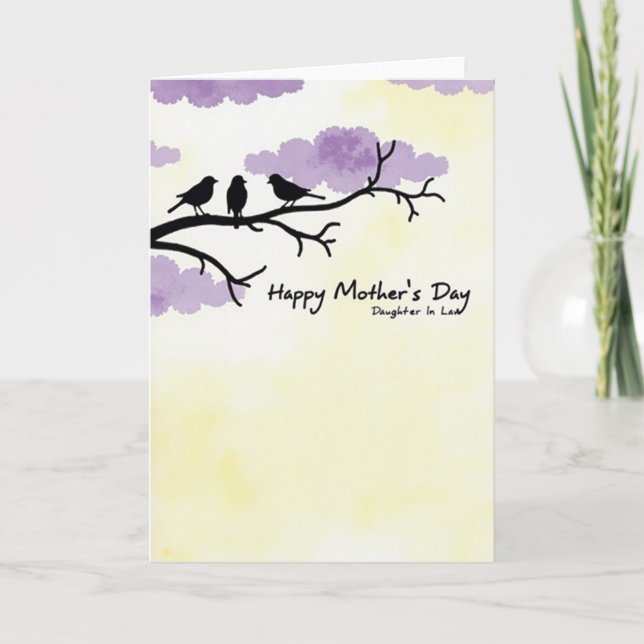 Lavender Mothers Day Birds Card (Front)