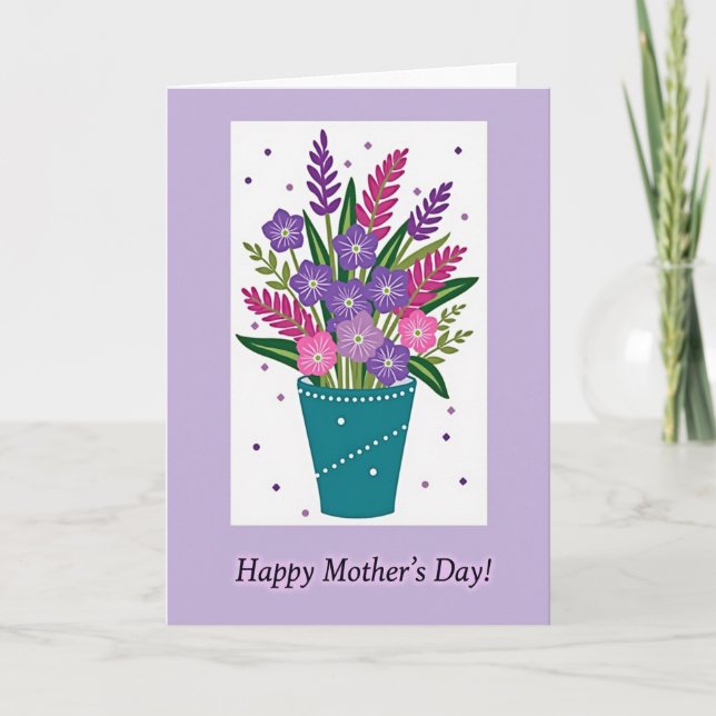 Lavender Mothers Day Design Card (Front)