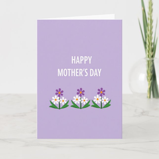 Lavender Mothers Day Flowers Card (Front)