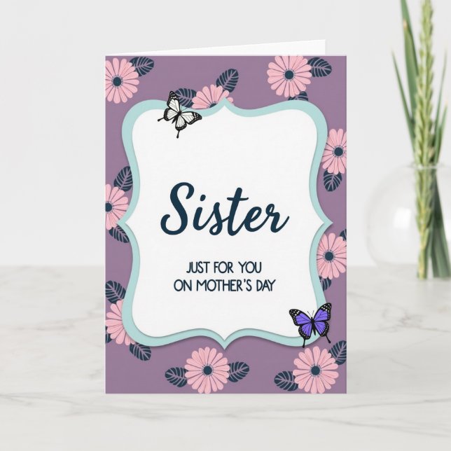 Lavender Mothers Day Sister Card (Front)
