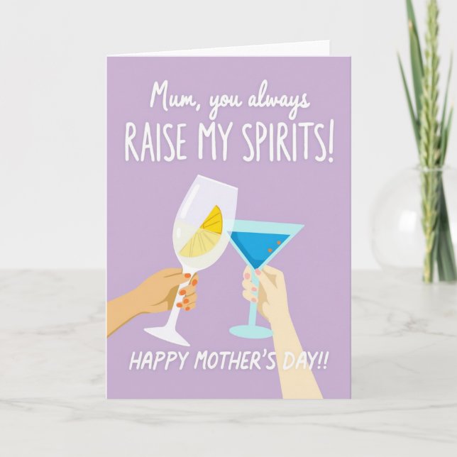 Lavender Mothers Day Toast Card (Front)