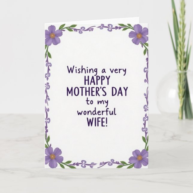 Lavender Mothers Day Wife Card (Front)