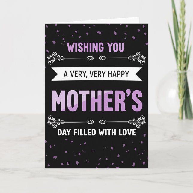 Lavender Mothers Day Wishes Card (Front)