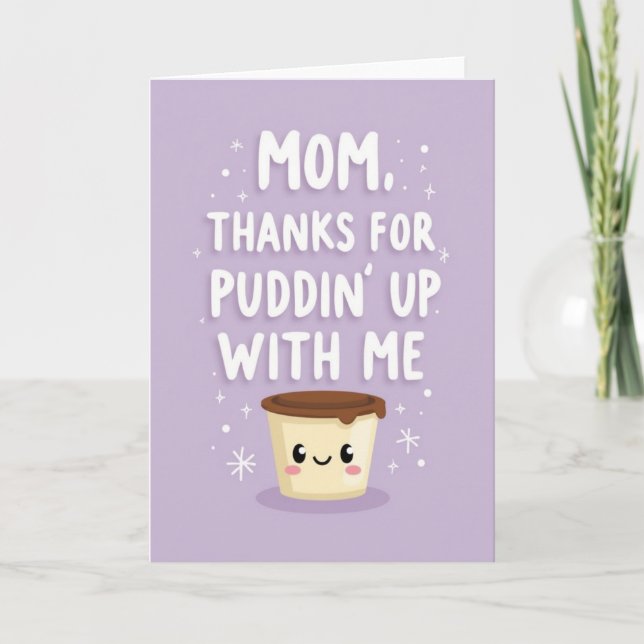 Lavender Mothers Pudding Up Card (Front)