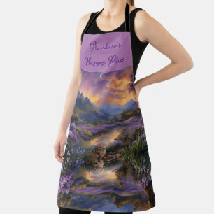 Lavender Mountain Valley at Dawn Apron