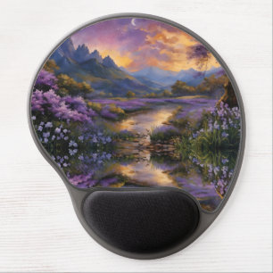 Lavender Mountain Valley at Dawn Gel Mouse Pad