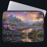 Lavender Mountain Valley at Dawn Laptop Sleeve<br><div class="desc">Beautiful shades of Lavender and gold in this mountain valley watercolor

AI art by minx267</div>