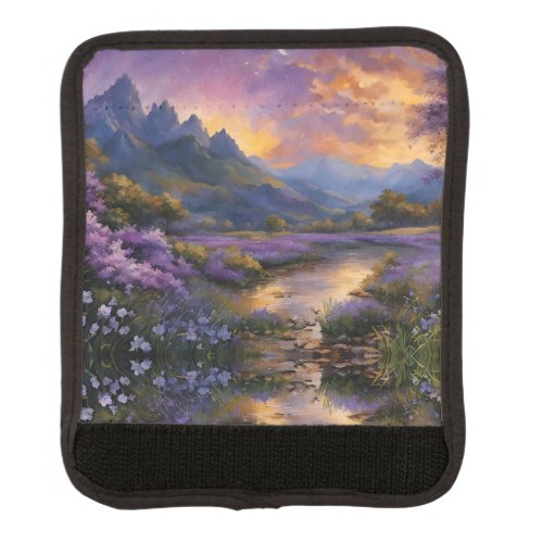 Lavender Mountain Valley at Dawn Luggage Handle Wrap