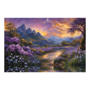 Lavender Mountain Valley at Dawn Photo Print