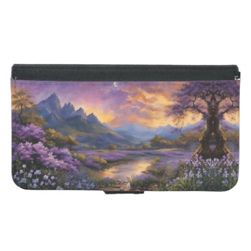 Lavender Mountain Valley at Dawn Samsung Galaxy S5 Wallet Case