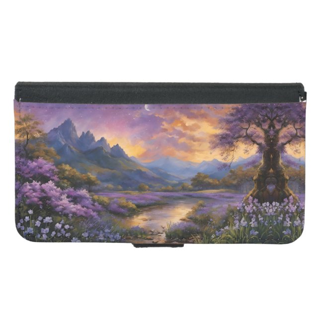 Lavender Mountain Valley at Dawn Samsung Galaxy Wallet Case (Front (Horizontal))