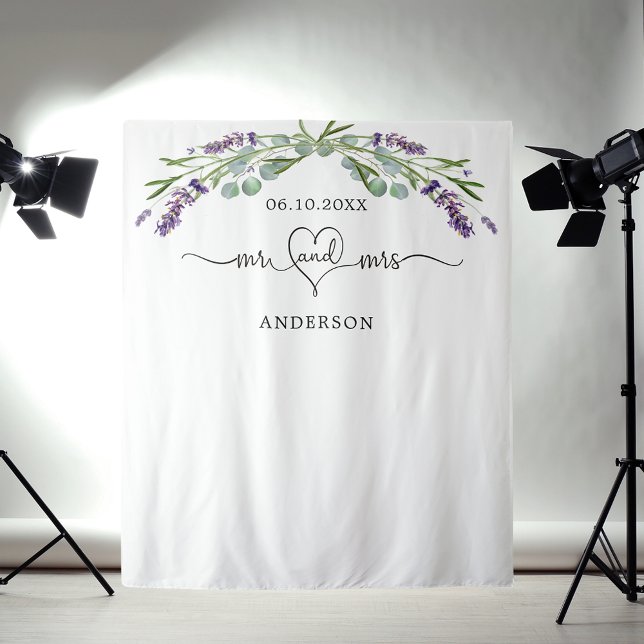 Lavender Mr mrs heart photo backdrop wedding (Creator Uploaded)