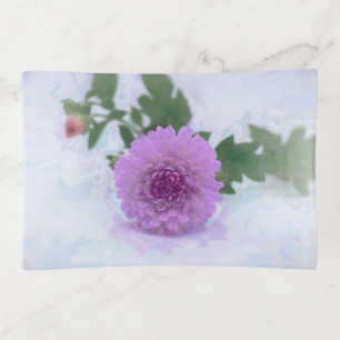 Lavender Mum Painted Trinket Tray