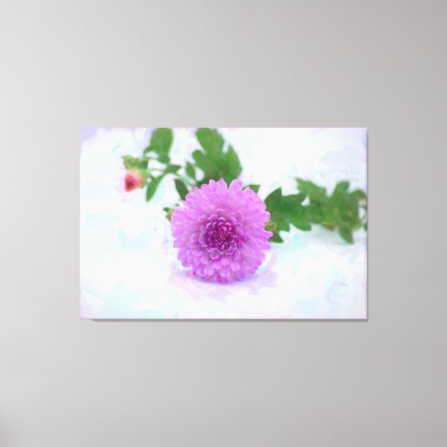 Lavender Mum Painted Wrapped Canvas Print (Front)