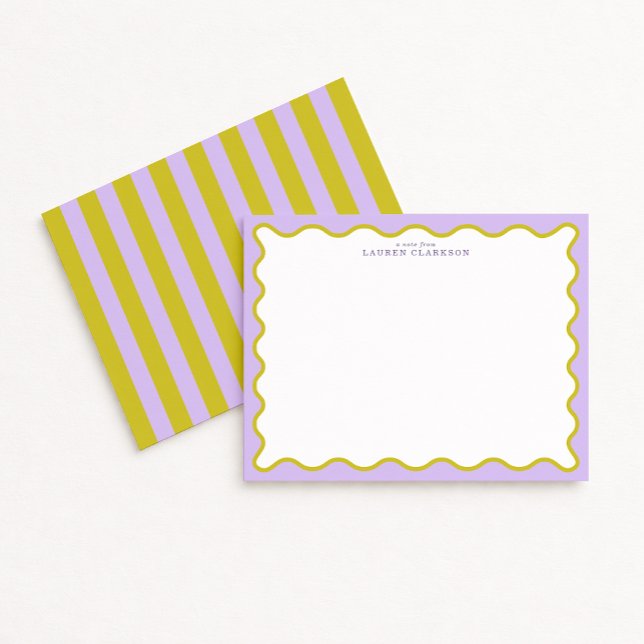 Lavender & Mustard Wavy Border Note Card (Creator Uploaded)