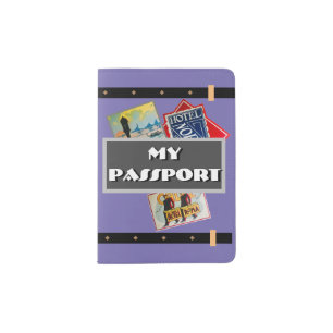 LAVENDER “MY PASSPORT” W/ STEAMER LABELS PASSPORT HOLDER