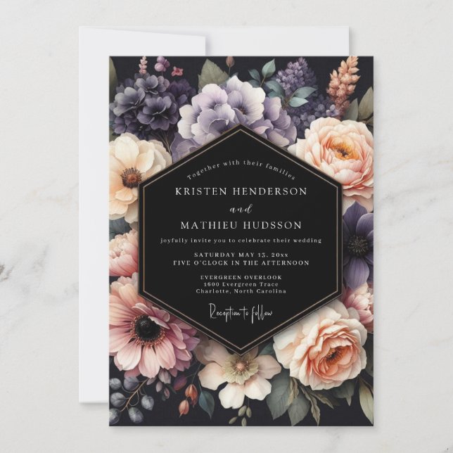 Lavender Mystical Bloom Wedding Invitation (Front)