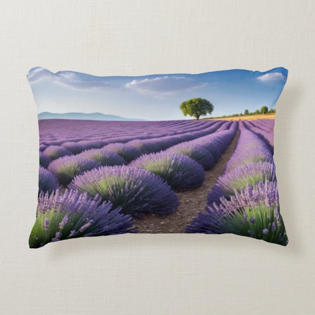 Lavender Nature Outdoors Landscape Calm Peaceful  Accent Pillow (Front)