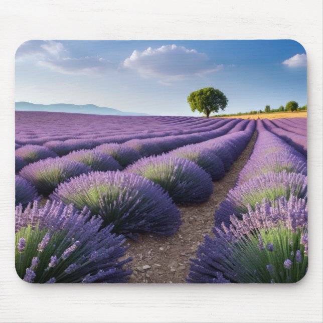 Lavender Nature Outdoors Landscape Calm Peaceful  Mouse Pad (Front)