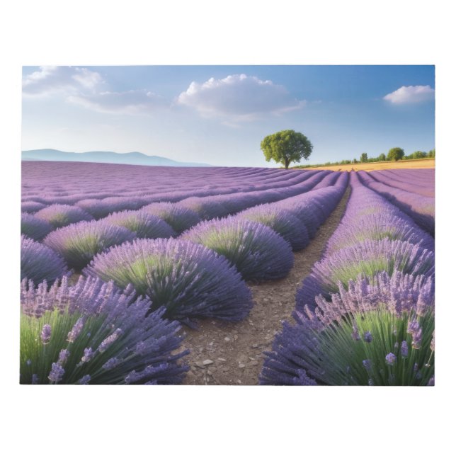 Lavender Nature Outdoors Landscape Calm Peaceful  Notepad (Front)