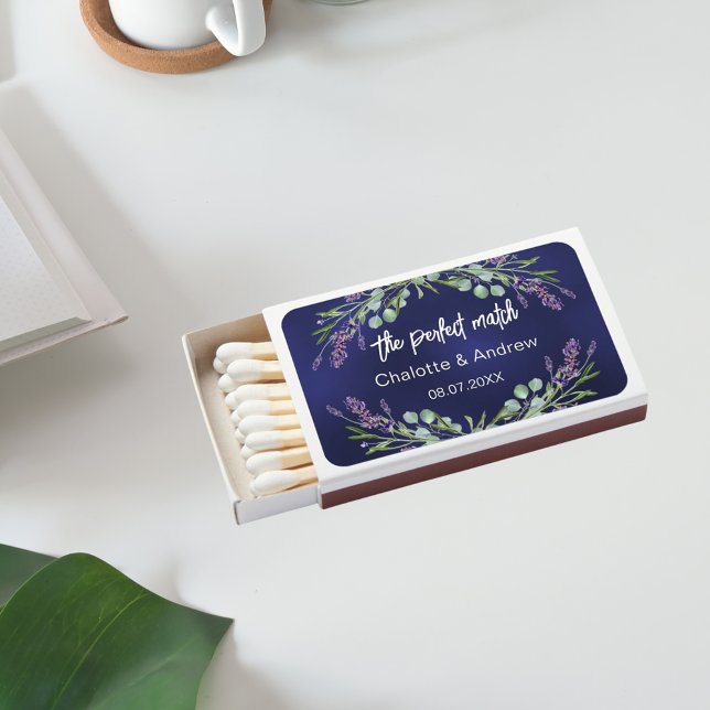 Lavender navy blue wedding perfect match matchbox (Creator Uploaded)