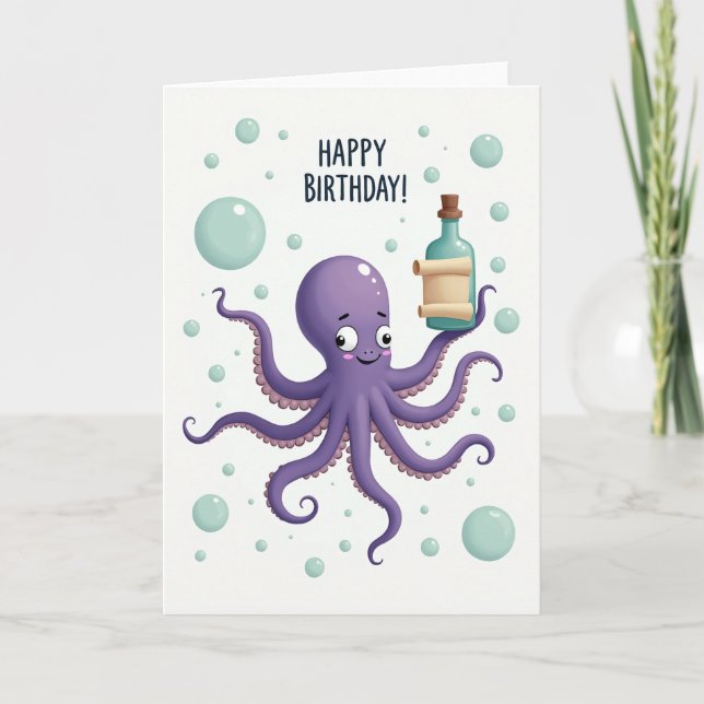 Lavender Ocean Birthday Card (Front)