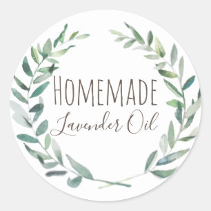 Lavender Oil Bottle Rustic Vintage Wreath Label