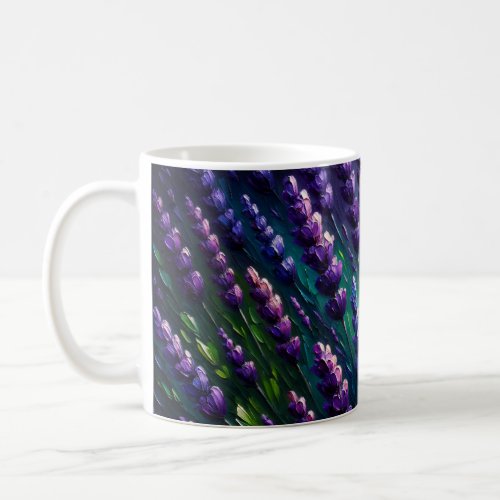 Lavender oil painting coffee mug