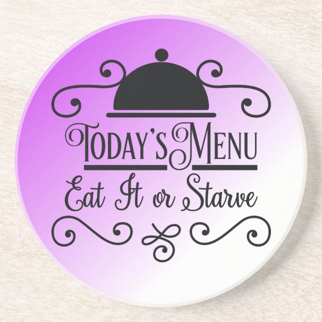 Lavender Ombre Kitchen Quotes Coaster (Front)