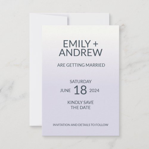 Lavender Ombre Wedding Save_the_Date Card