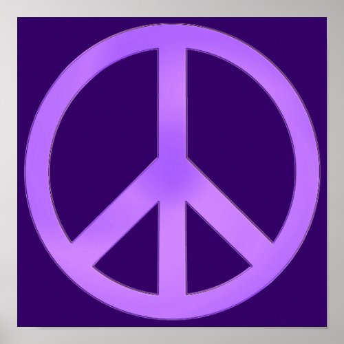 Lavender on Dark Purple Peace Sign