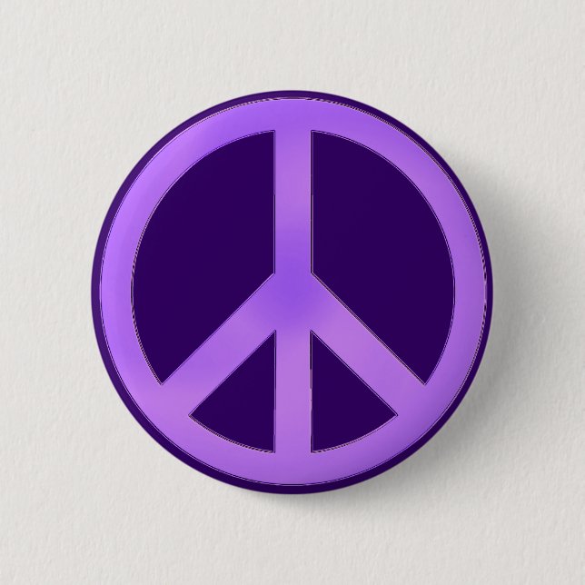 Lavender on Dark Purple Peace Sign Button (Front)