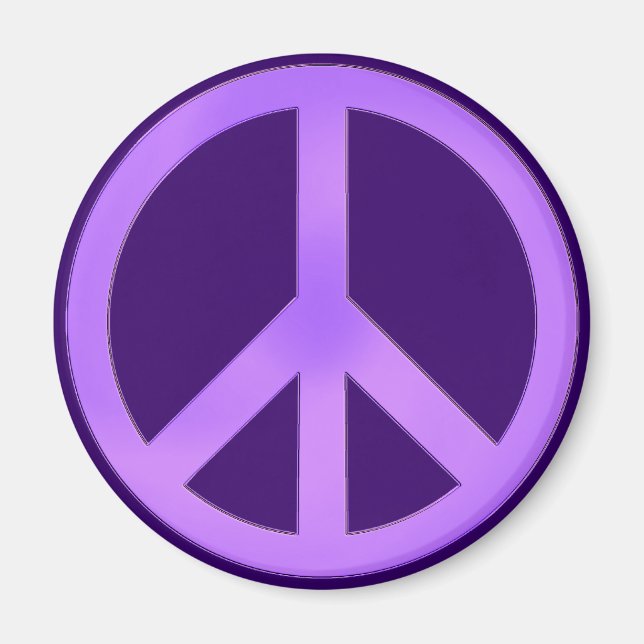 Lavender on Dark Purple Peace Sign Magnet (Front)