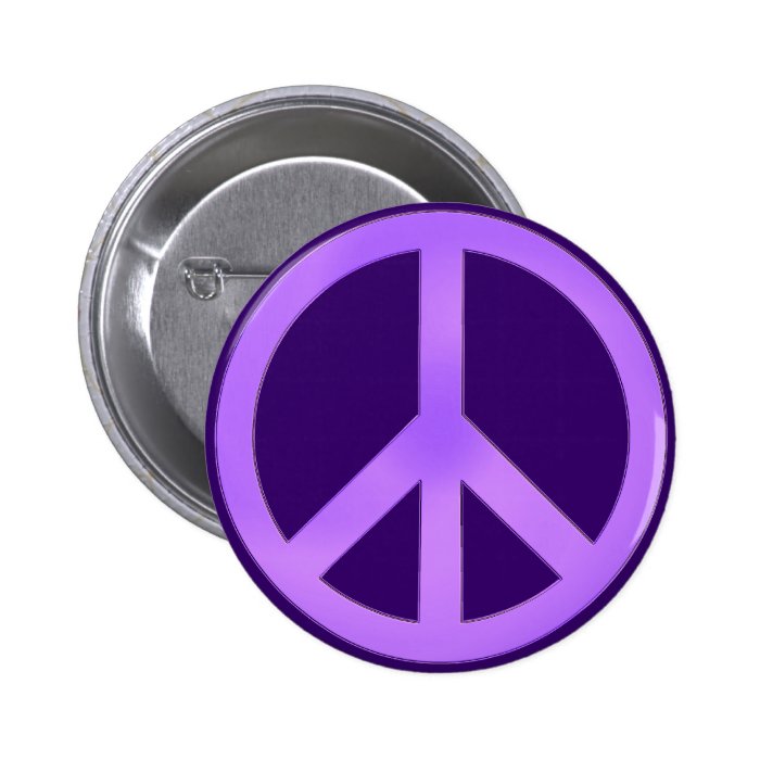 Lavender on Dark Purple Peace Sign Pin
