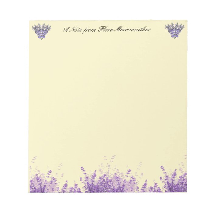 Lavender on Parchment Personalized Notepad | Zazzle.com