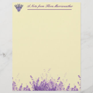 Lavender on Parchment Personalized Stationery