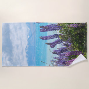 lavender on the lake shore beach towel